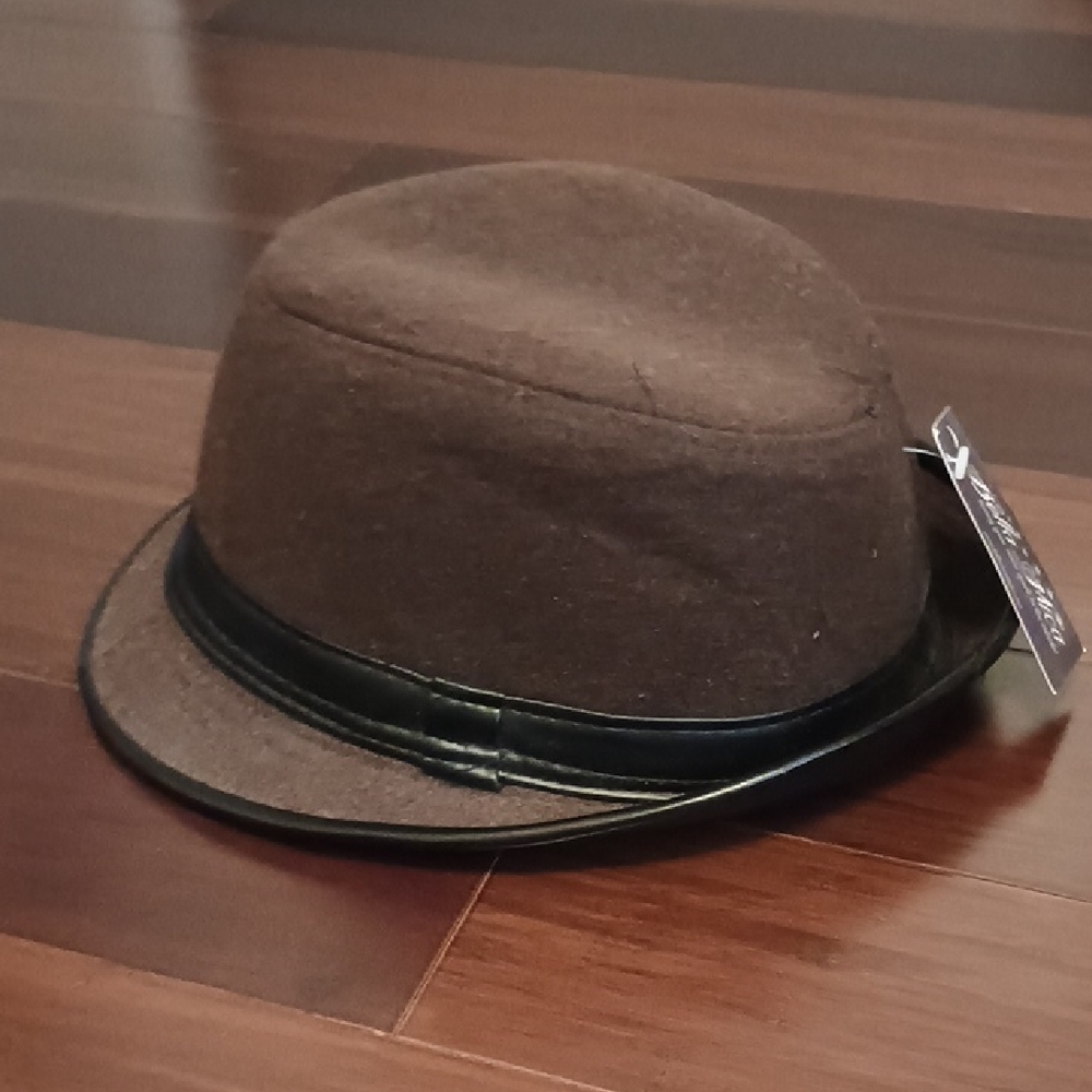 Brown Fedora Hat with Black Band